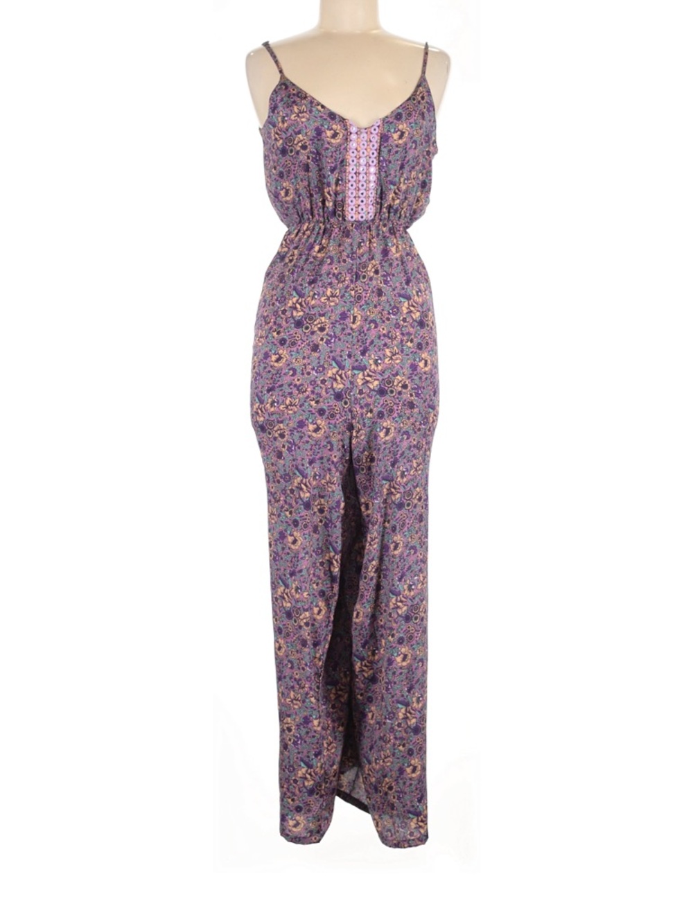 Karma Highway womans Paisley Print boho beautiful jumpsuit size OS M